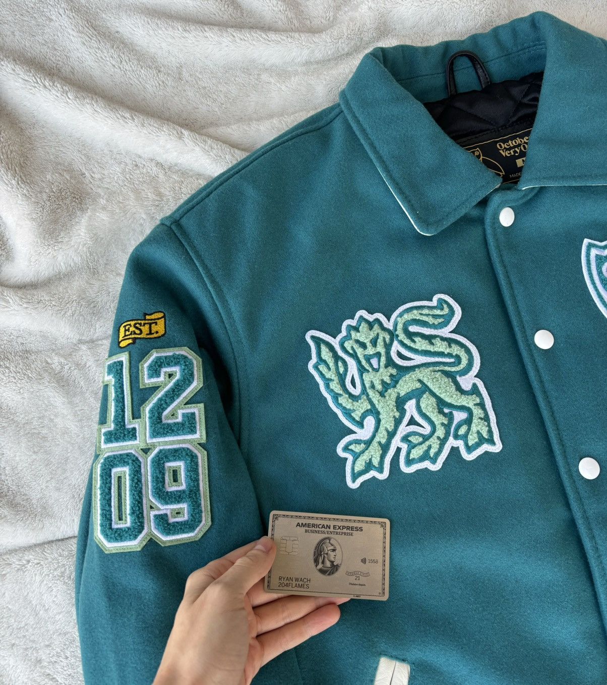 October's Very Own OVO x Cambridge University Teal Varsity Jacket Size US XXL / EU 58 / 5 - 4 Thumbnail