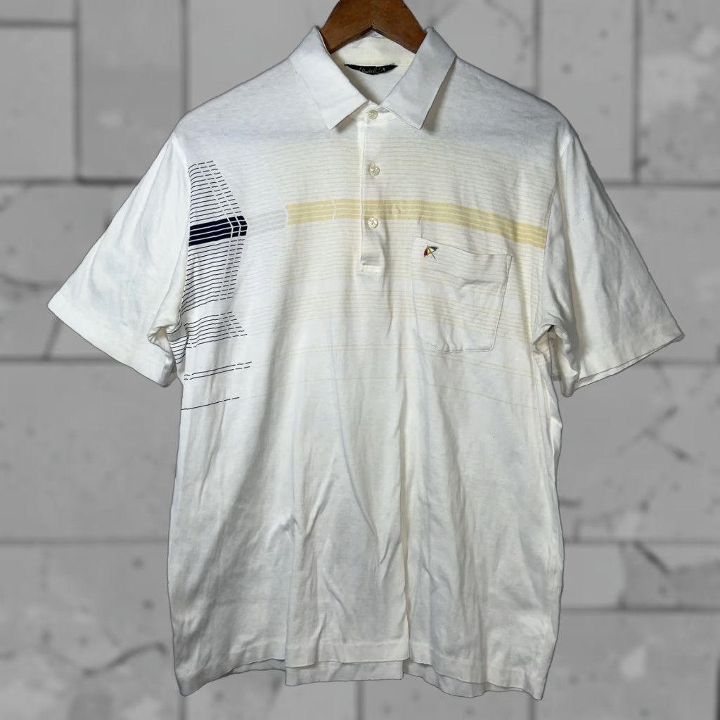 Vintage VINTAGE Polo Golf Arnold Palmer Striped Cotton Polo Shirt Mens Size L White Size US L / EU 52-54 / 3 - 1 Thumbnail