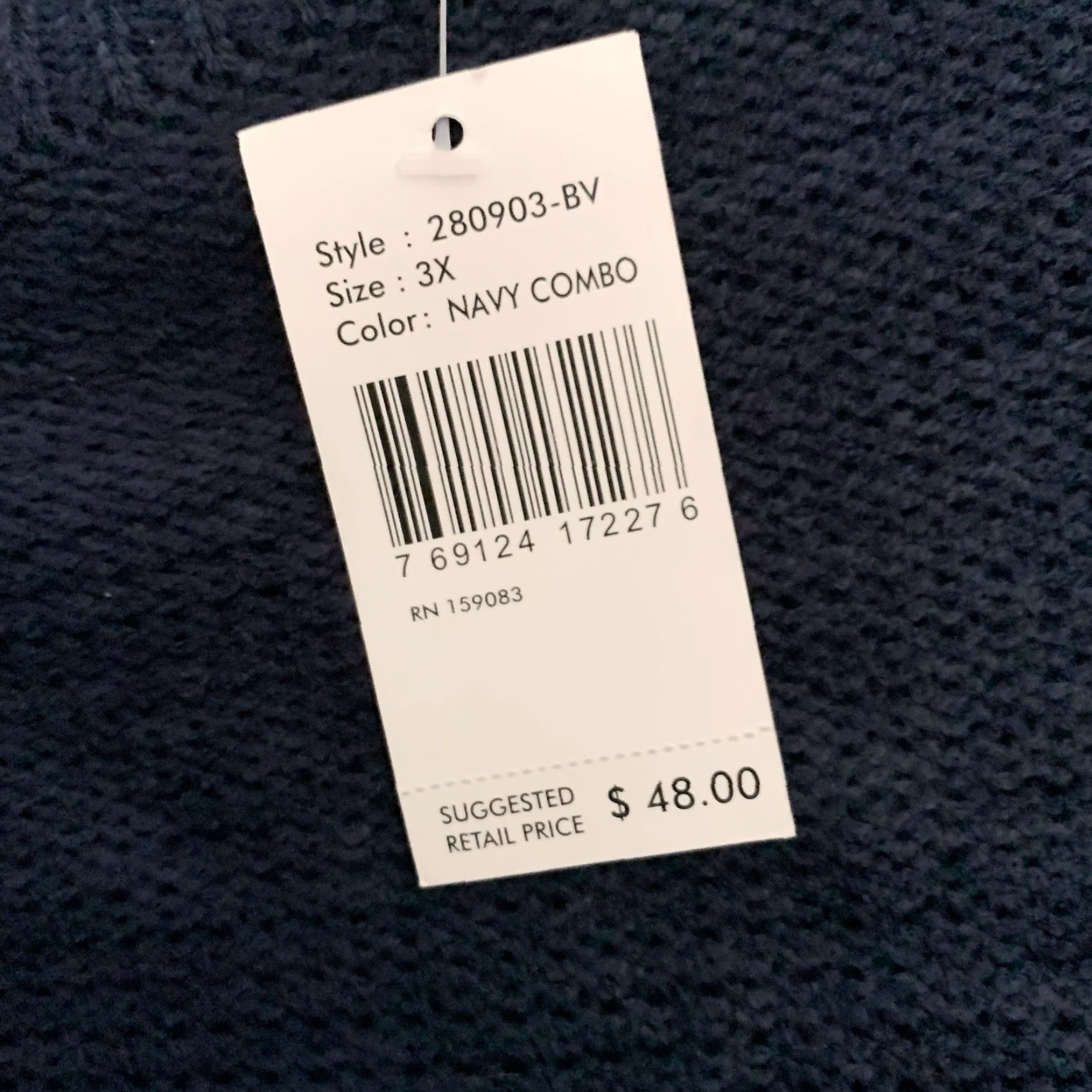 Vintage Jason Maxwell Knit Sweater Womens Plus Sz 3X Blue Striped Button Detail NEW Size XXL / US 16-18 / IT 52-54 - 4 Thumbnail