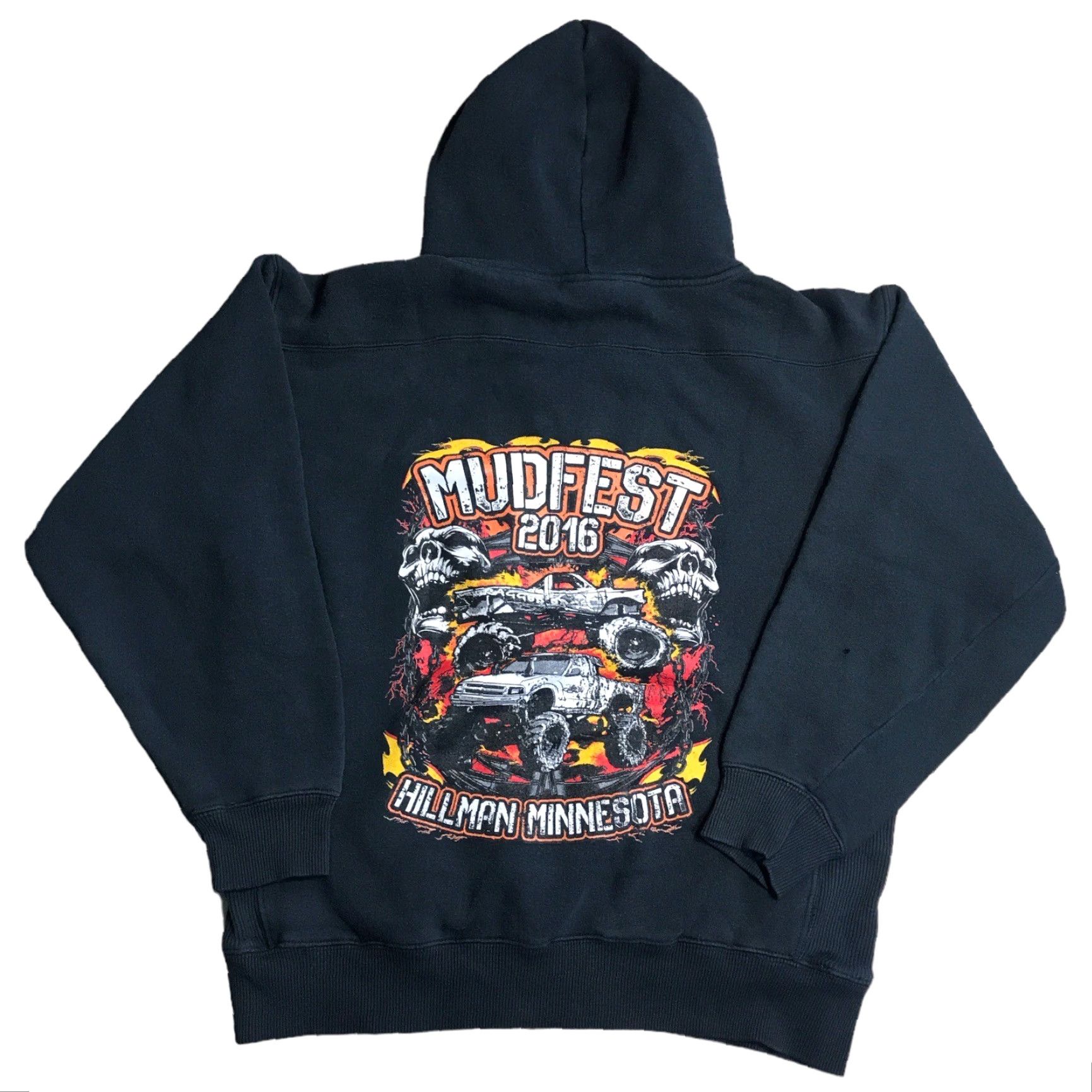 Vintage J America Hoodie Mens Medium Black Sweatshirt Pullover Logo Graphic Print Cars Outdoor Classic Theme Fall Winter Size US M / EU 48-50 / 2 - 2 Thumbnail