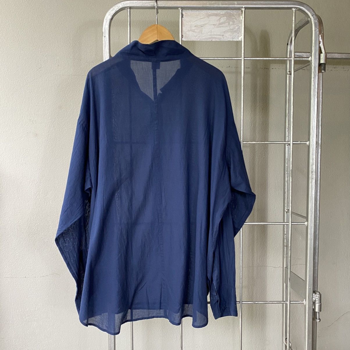 Y's Y’s Navy Stand Collar Shirt Size US XL / EU 56 / 4 - 4 Thumbnail