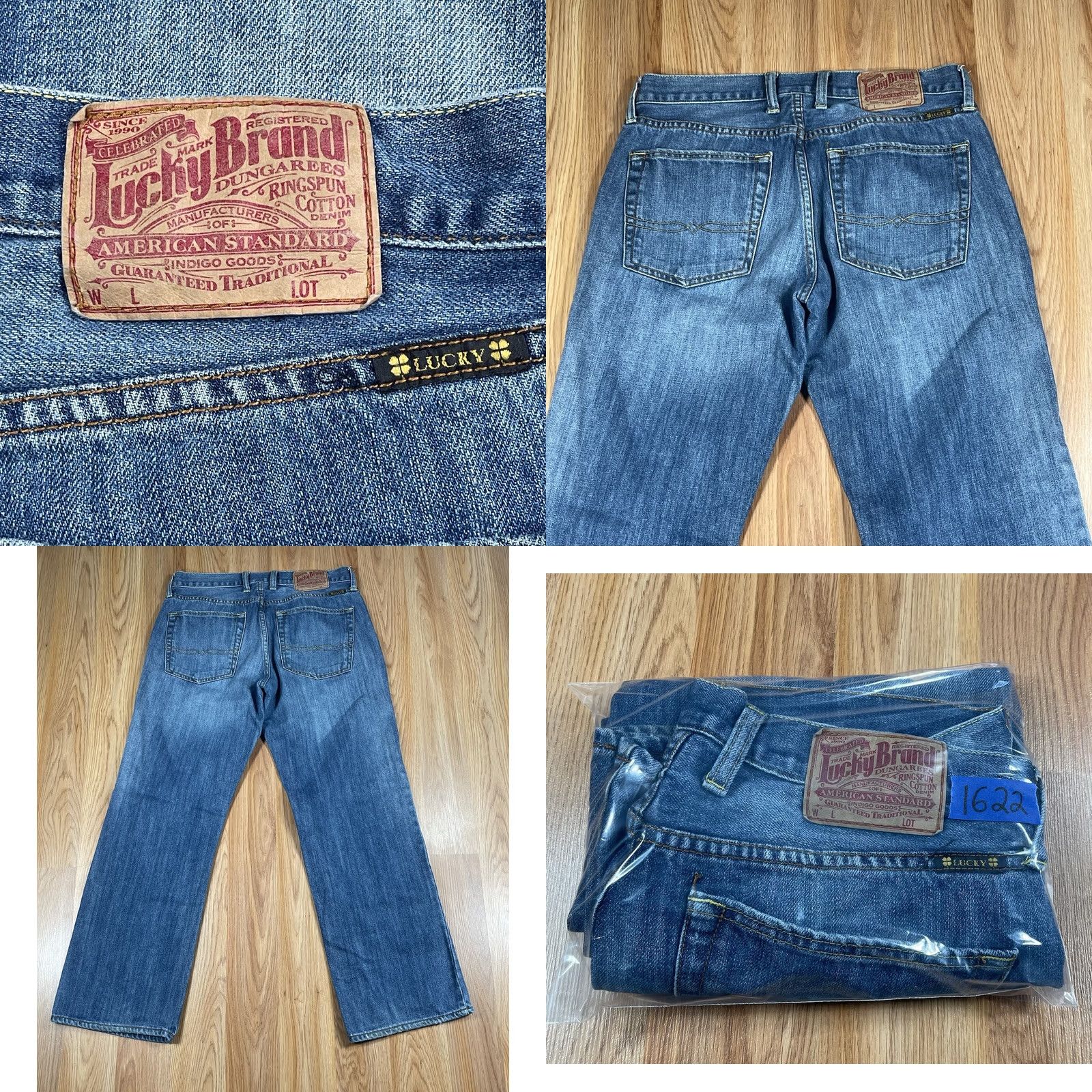 Lucky Brand Lucky Brand Jeans Mens 32Wx29L Straight Leg Fit Blue Denim Dungarees Long Pants Size US 32 / EU 48 - 9 Thumbnail