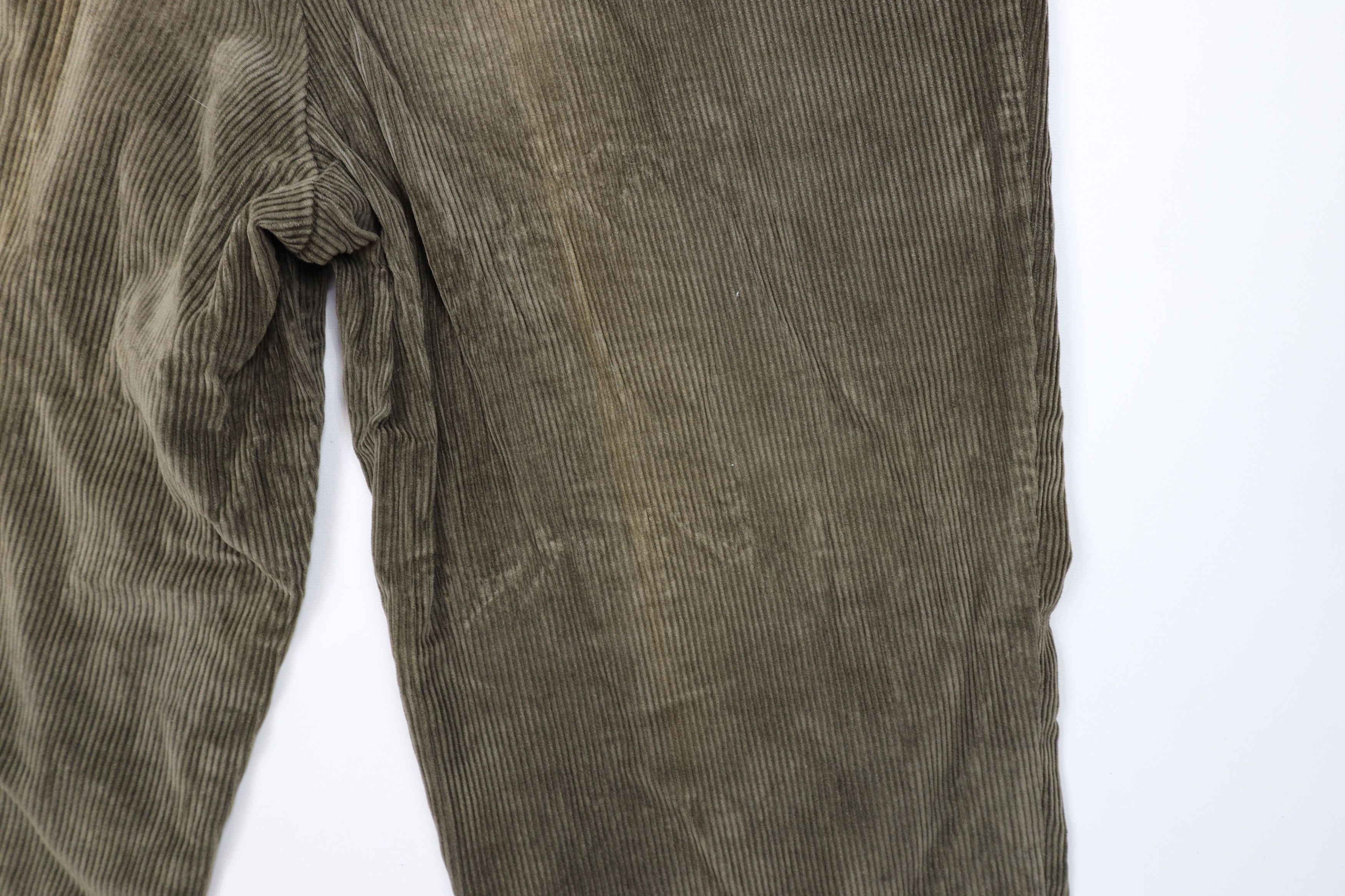 Vintage Vintage 90s Streetwear Pleated Wide Leg Corduroy Pants Green Size US 36 / EU 52 - 14 Thumbnail