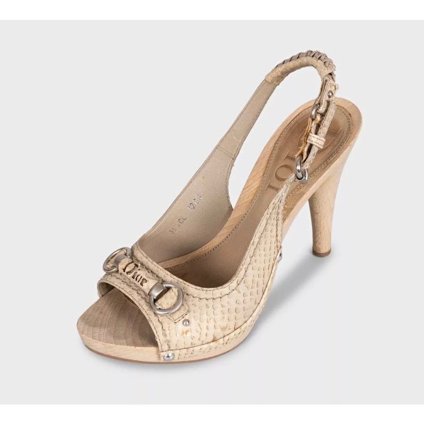 Dior Christian Dior Beige Python Leather Sandals Sz.35 Size US 4 / IT 34 - 3 Thumbnail