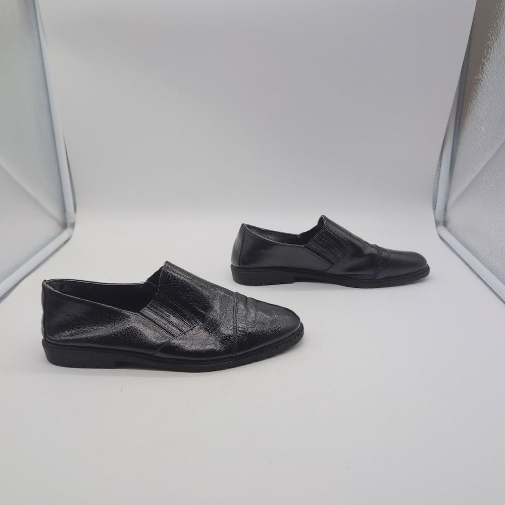 Vintage Russian Military Style Black Leather Loafers Sz 7.5 By What Size US 7.5 / IT 37.5 - 5 Thumbnail