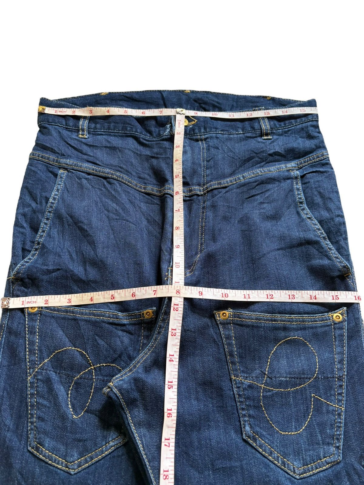 Issey Miyake × Japanese Brand × mercibeaucoup Vintage Mercibeaucoup Bush Pant Blue Wash Jeans Size US 32 / EU 48 - 13 Thumbnail