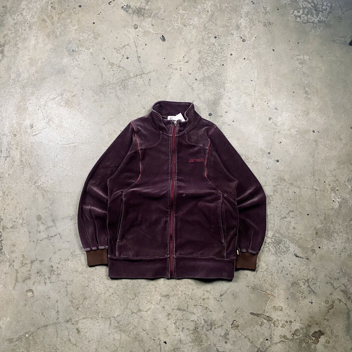 y2k Yonex Japan Velvet Zip Up Sweater Jacket