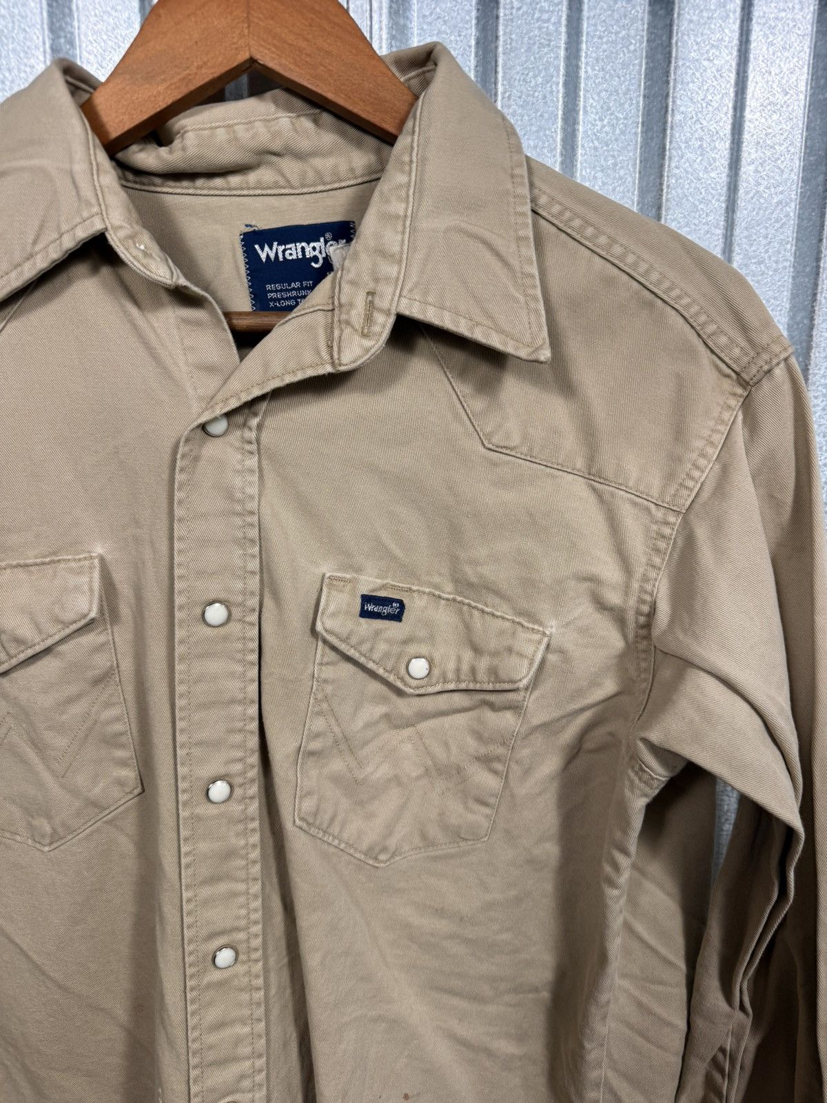 Wrangler Vintage Pearl Snap Western Wrangler Button Up Beige Shirt Size US M / EU 48-50 / 2 - 5 Thumbnail