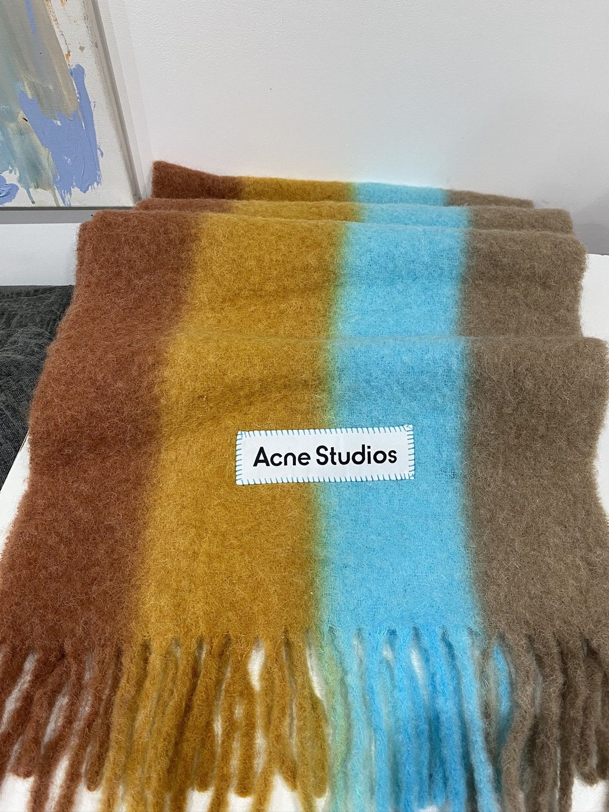Acne Studios Acne Studios Gradient Striped Scarf Large Wool Alpaca Mohair Size ONE SIZE - 5 Thumbnail