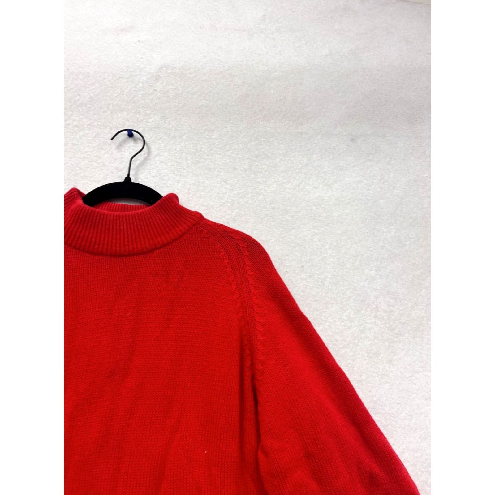 Vintage VINTAGE American Weekend Sweater Shirt Womens L Red 100% Cotton Knit Turtleneck Long Sleeve Wool? Size L / US 10 / IT 46 - 6 Thumbnail