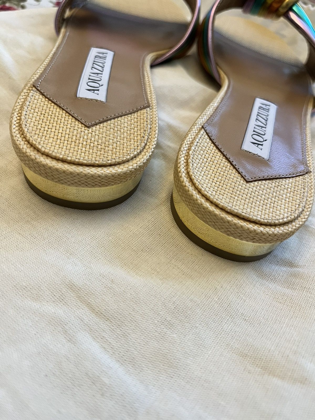 Aquazzura NEW Aquazurra Bacalar Leather Flats Size US 6 / IT 36 - 6 Thumbnail