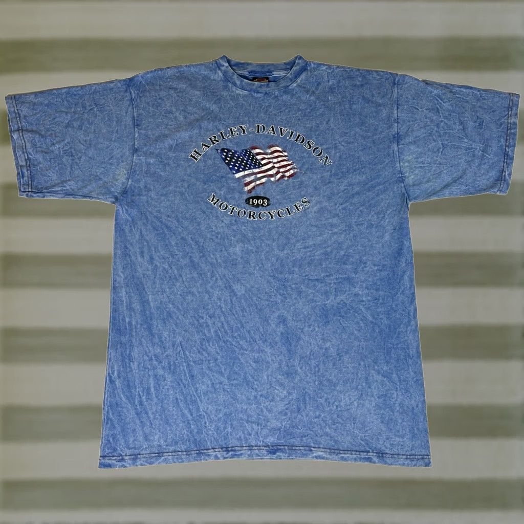 Harley Davidson VINTAGE Harley-Davidson T-Shirt Daytona Beach XL Blue 2001 Tie Dye Men's Short Sleeve Crew Neck Made in USA Unisex? Size US XL / EU 56 / 4 - 1 Thumbnail