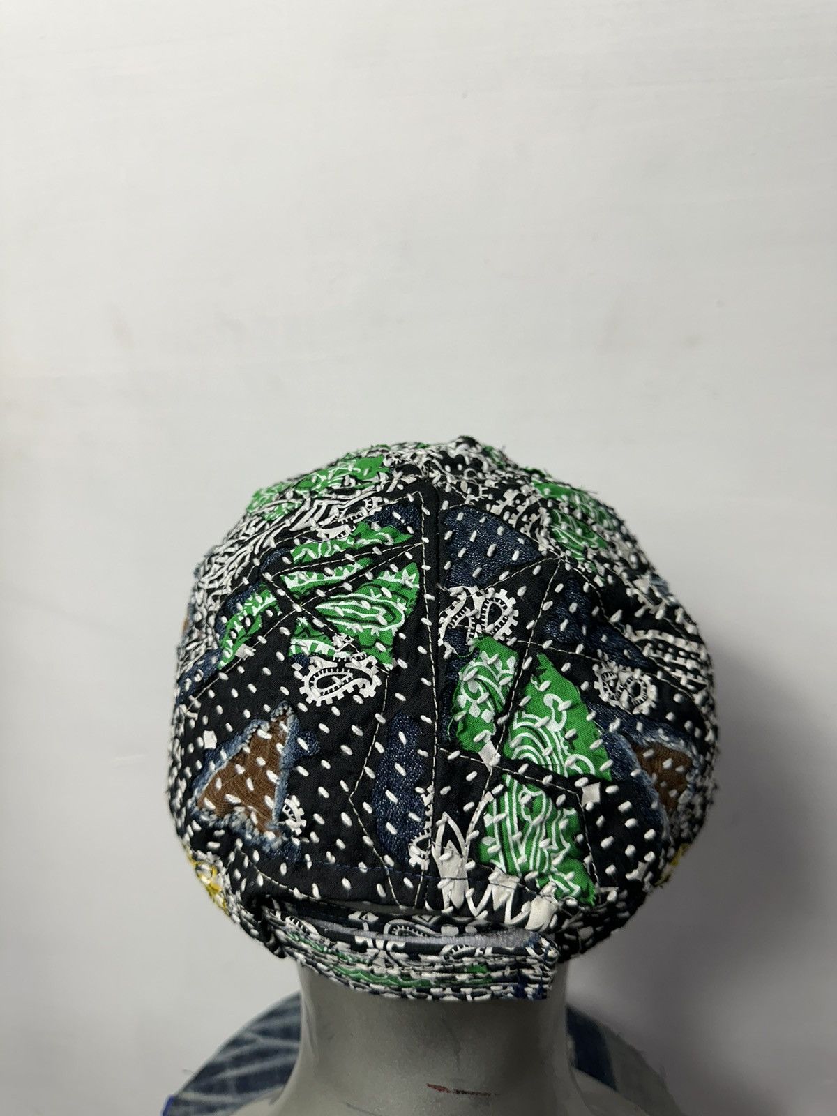 Art Comes First Custom Made Distressed Paisley Patchwork Boro hats Size ONE SIZE - 8 Thumbnail
