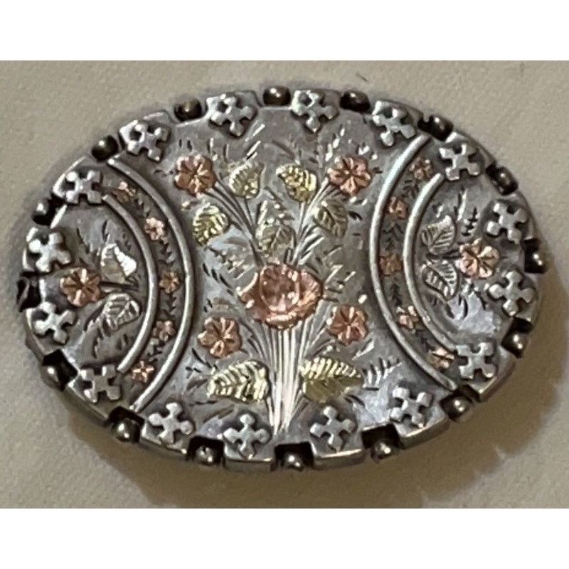 Other Antique Victorian Signed WCM Sterling Silver & Rose Gold Pin Size ONE SIZE - 2 Thumbnail