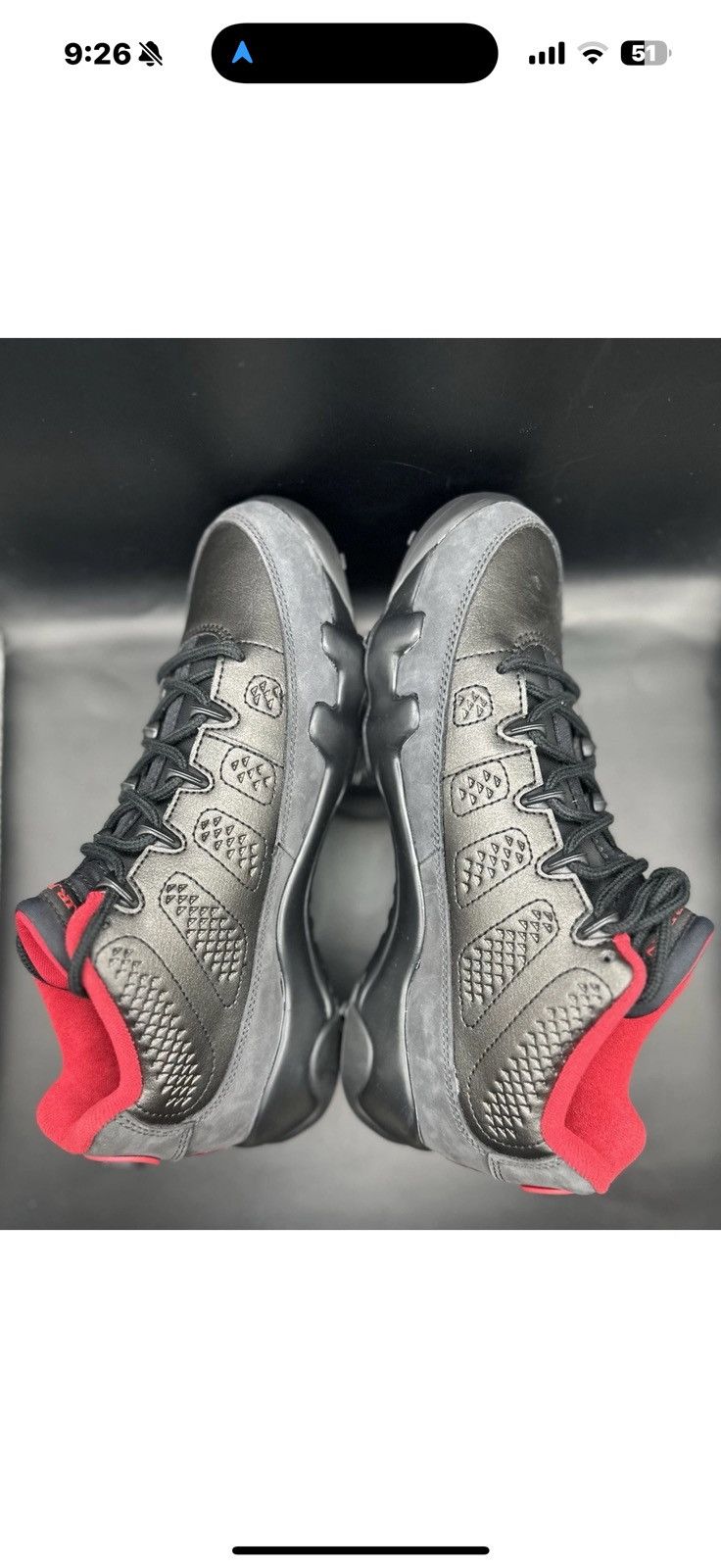 Nike Nike Air Jordan 9 Retro Low Golf ‘Charcoal Red Size US 6 / EU 39 - 7 Thumbnail