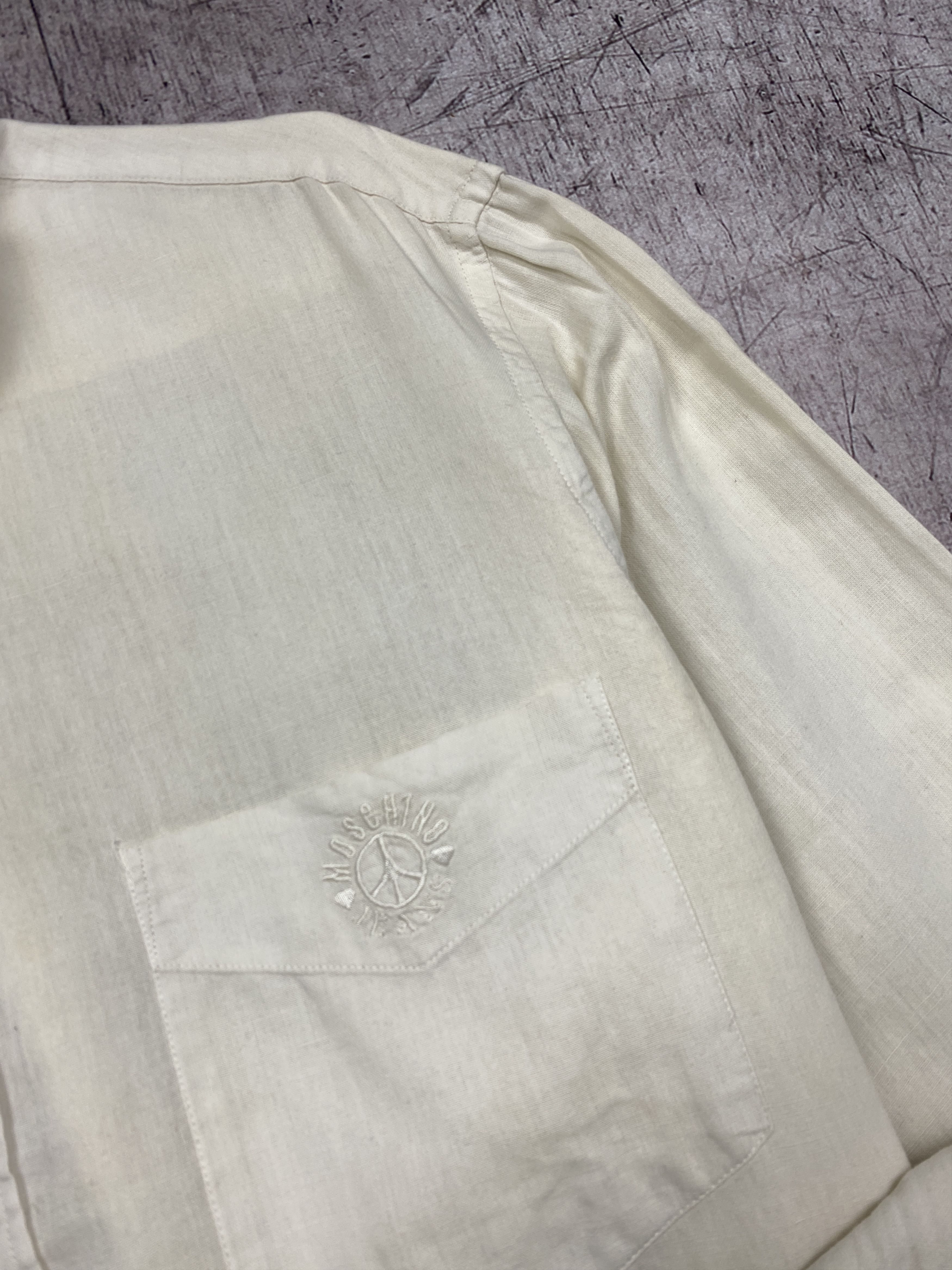 Moschino × Vintage Moschino Vintage Distressed Linen Shirt Size US XL / EU 56 / 4 - 3 Thumbnail