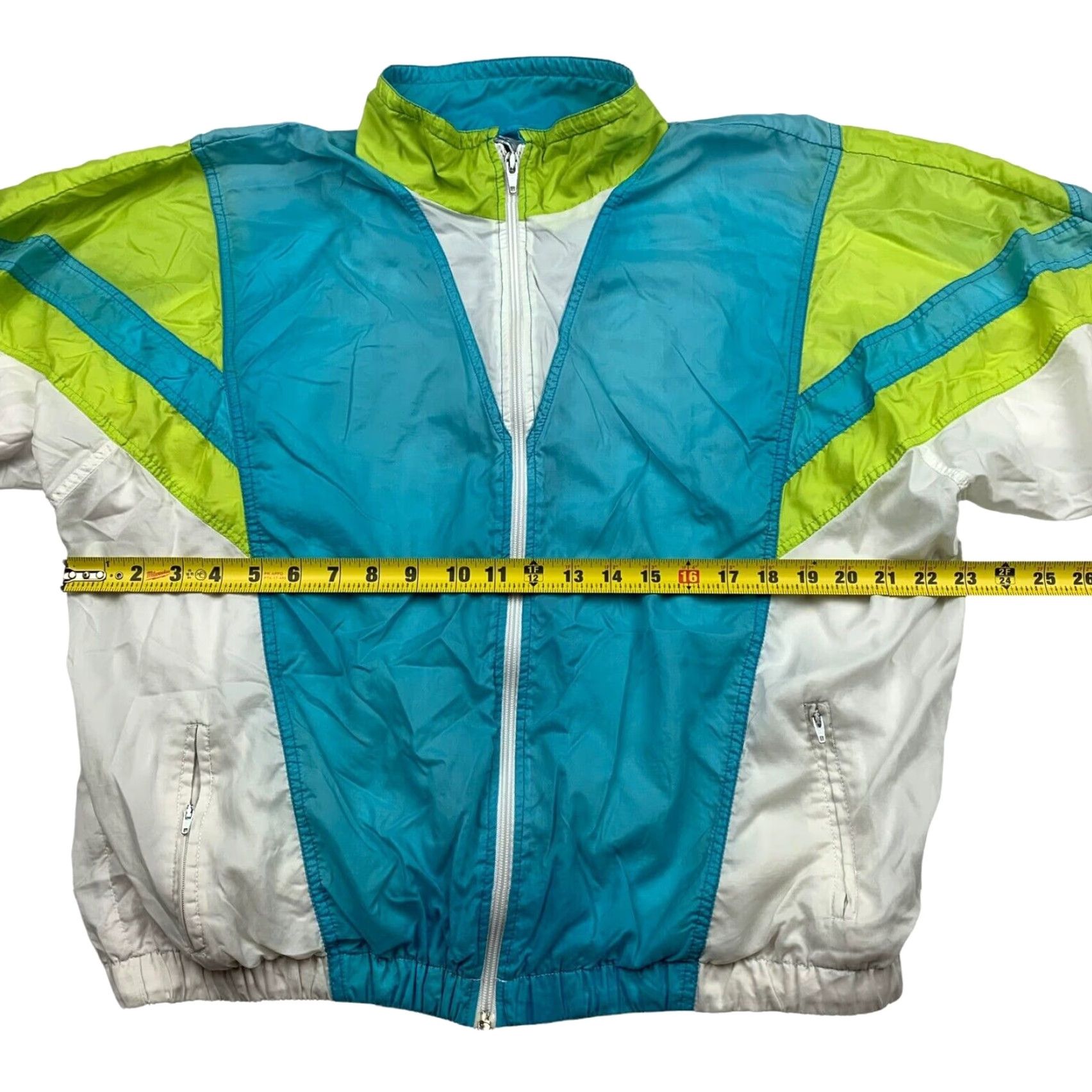 Adidas VINTAGE Adidas Women’s Trefoil Full Zip Track Jacket Neon Teal/Green Large Size L / US 10 / IT 46 - 7 Thumbnail