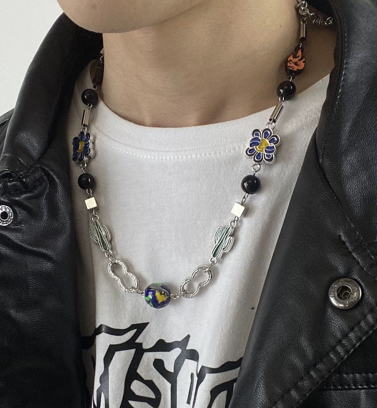 Japanese Brand × Jewelry Cactus the planet chain retro punk necklace aesthetic Size ONE SIZE - 2 Thumbnail