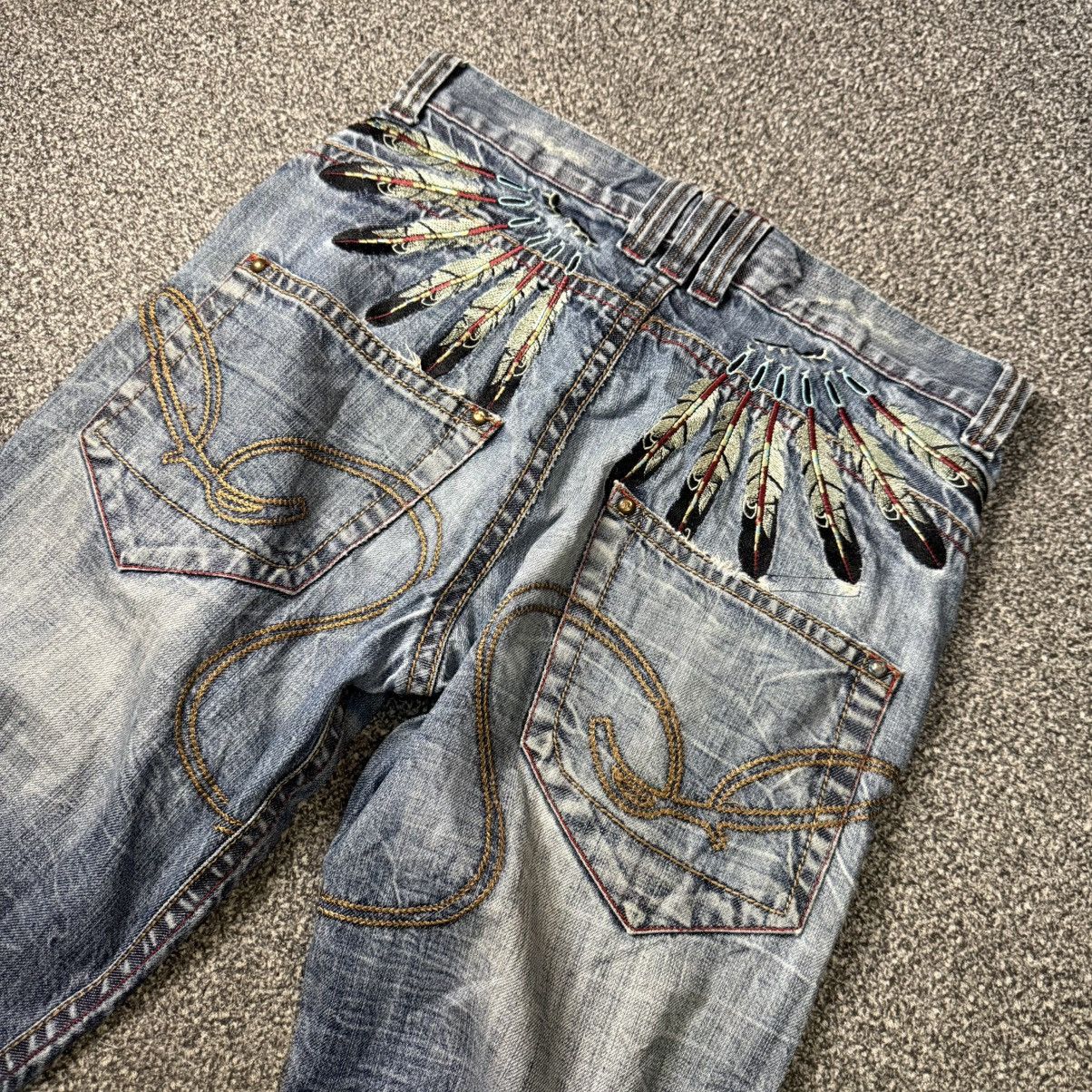 Hysteric Glamour Culture Jam Seditionaries Embroidered Wing Back Denim Size US 33 - 6 Thumbnail