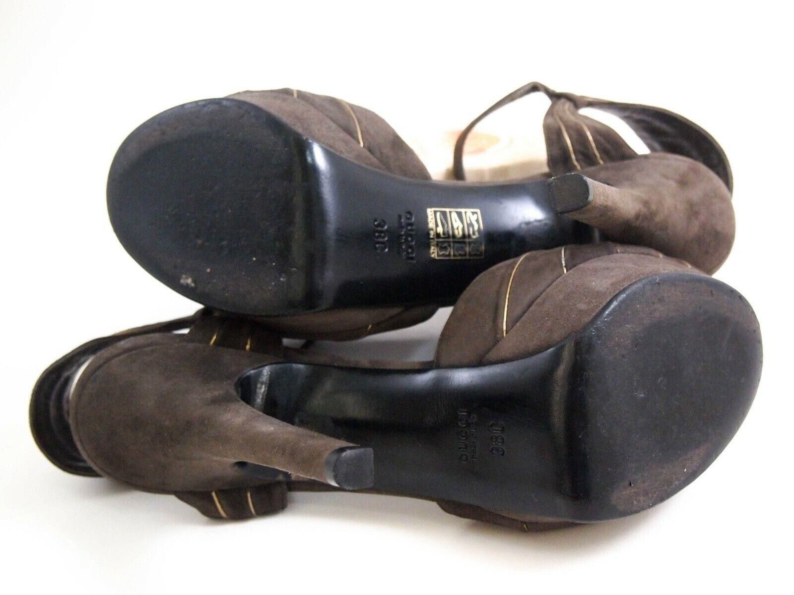 Gucci Gucci Kelly Knot Suede Platform Heels Brown Gold US 8 EU 38 Size US 8 / IT 38 - 8 Thumbnail
