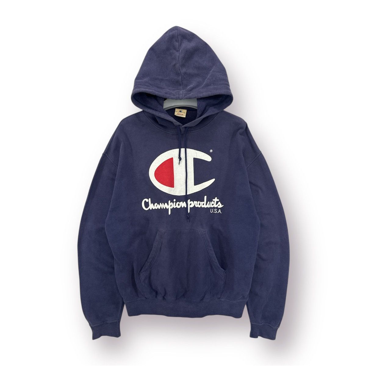 Champion 🔥 90's Champion Product USA Nice Faded Big Logo Sweat Hoodie Size US M / EU 48-50 / 2 - 1 Thumbnail