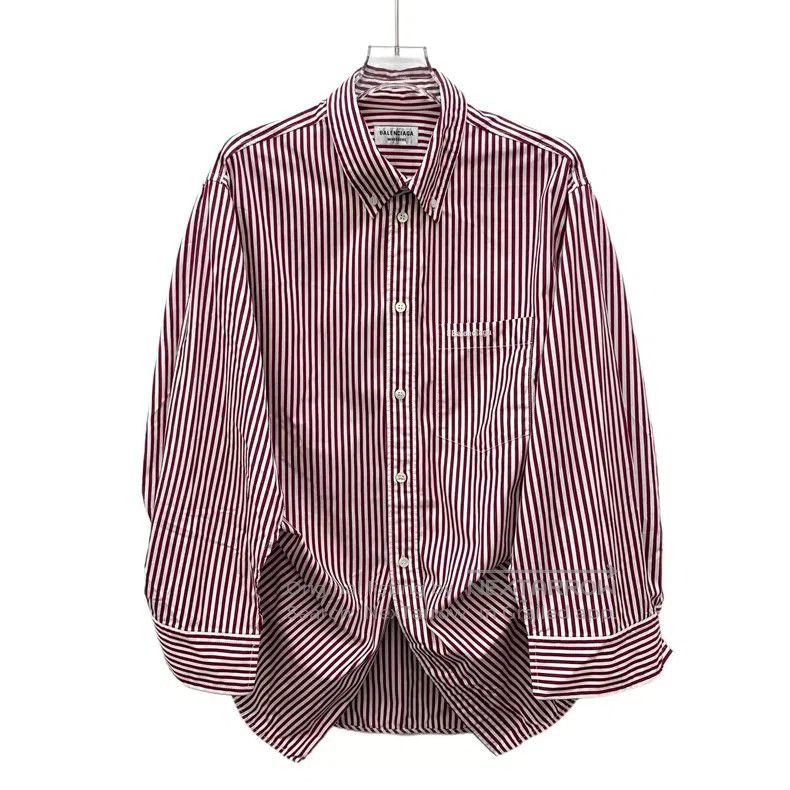 Other Balenciaga Burgundy Vertical Striped Cotton Collar Single- Size XXS / US 00 / IT 34 - 1 Thumbnail