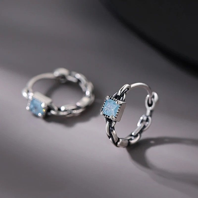 Jewelry × Vintage Blue Zircons Earrings Size ONE SIZE - 1 Thumbnail