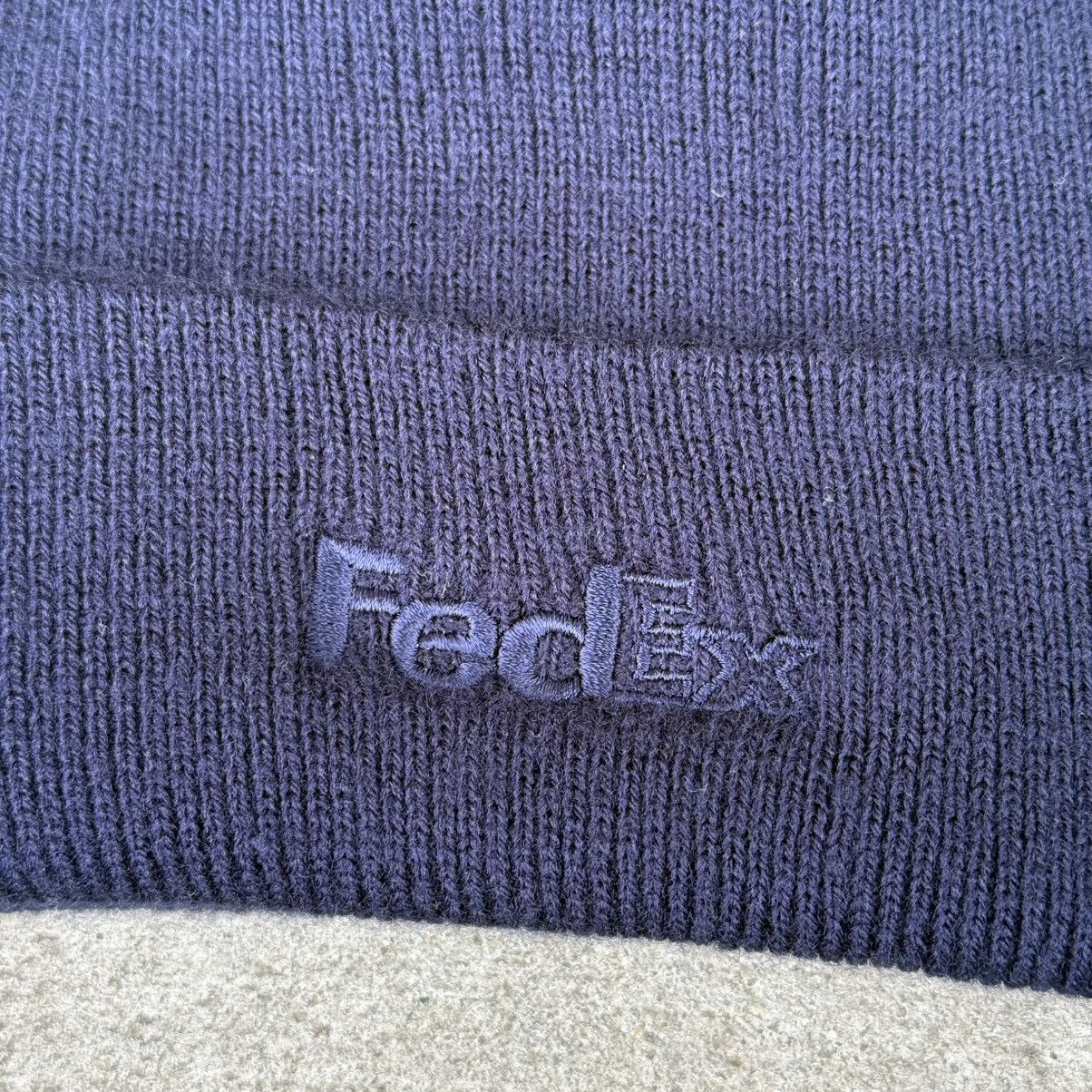 Vintage FedEx Knit Beanie Hat Navy Blue Cuffed Embroidered Logo Size ONE SIZE - 2 Thumbnail