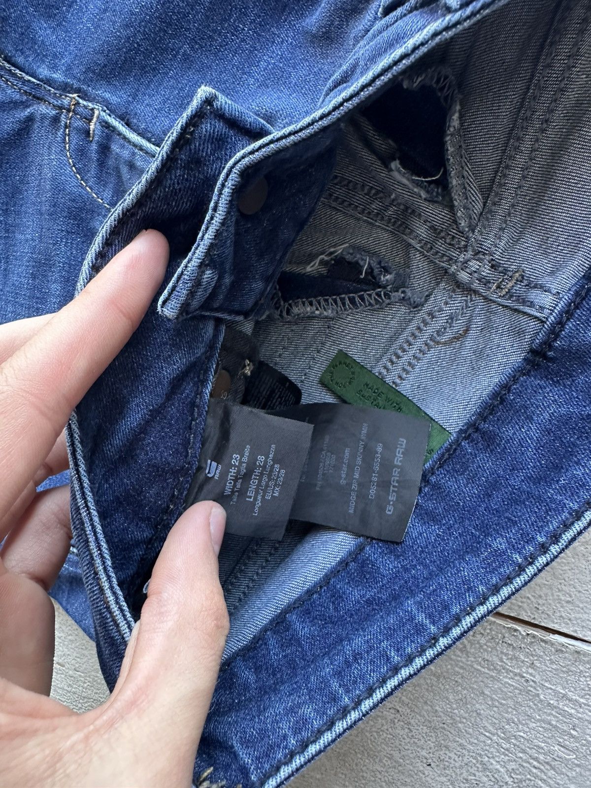 G-Star VNTG🚨G STAR RAW Jeans AVANT GARDE Washed Denim y2k Size 23" - 5 Thumbnail