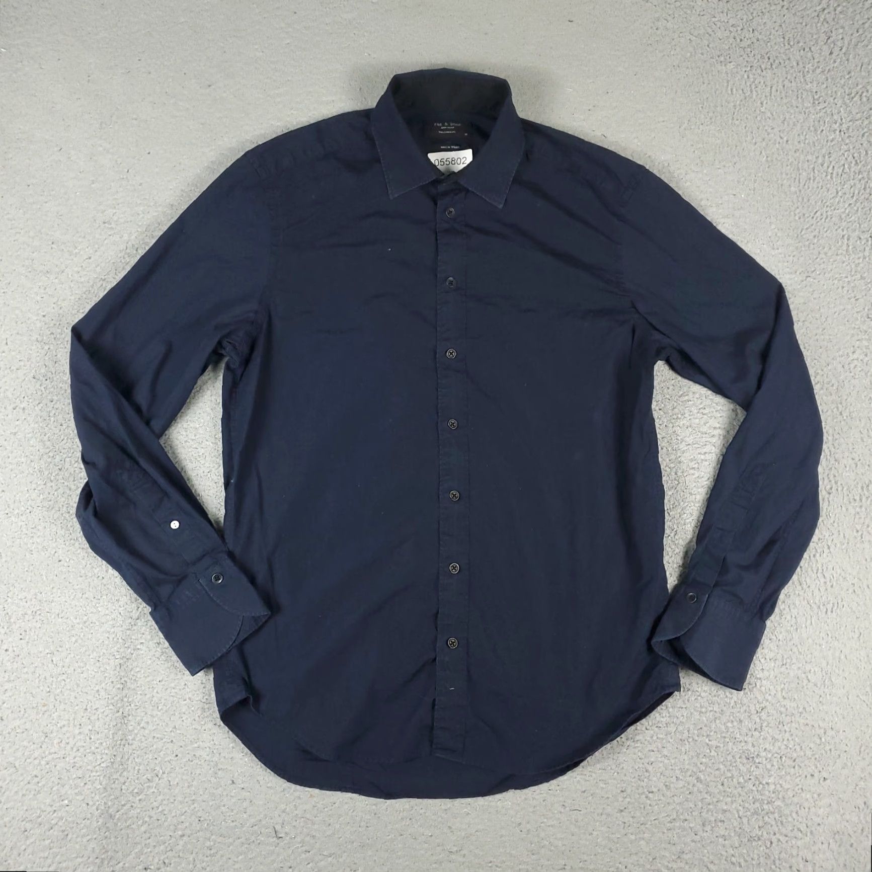 Rag & Bone Rag & Bone Shirt Mens Size 16 Navy Blue Dress Button Up Long Sleeve - Regular Fit, Cotton, Non-Iron, Classic Business Shirt Mens Size 42R - 2 Thumbnail