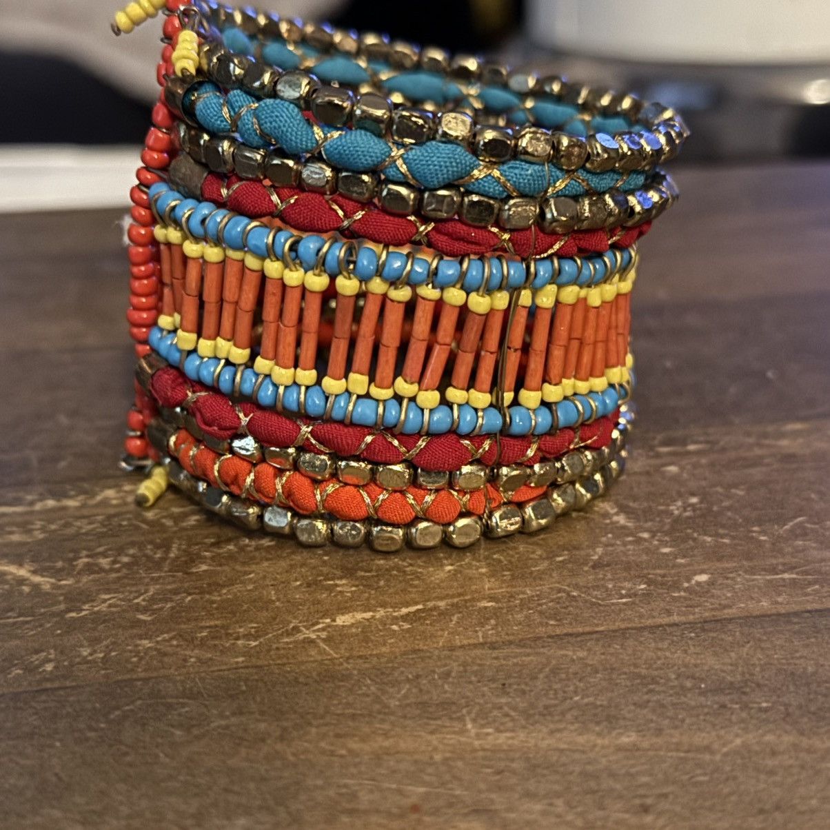 Other Multicolor beaded wide boho cuff bracelet Size ONE SIZE - 3 Thumbnail