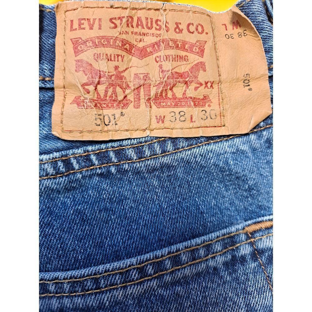 Levi's Levi's 501 Classic Straight Leg Button Fly Denim Jeans Vinta Size US 38 / EU 54 - 2 Thumbnail