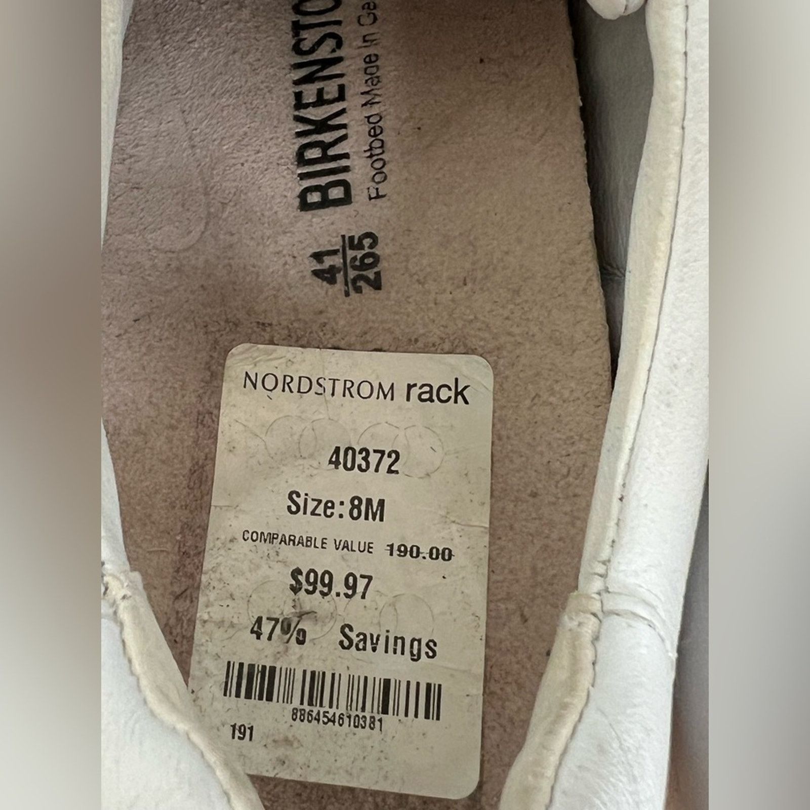 Birkenstock Birkenstock Manitoba Mens White Leather Shoes Size 41 US 8M Size US 8 / EU 41 - 10 Thumbnail