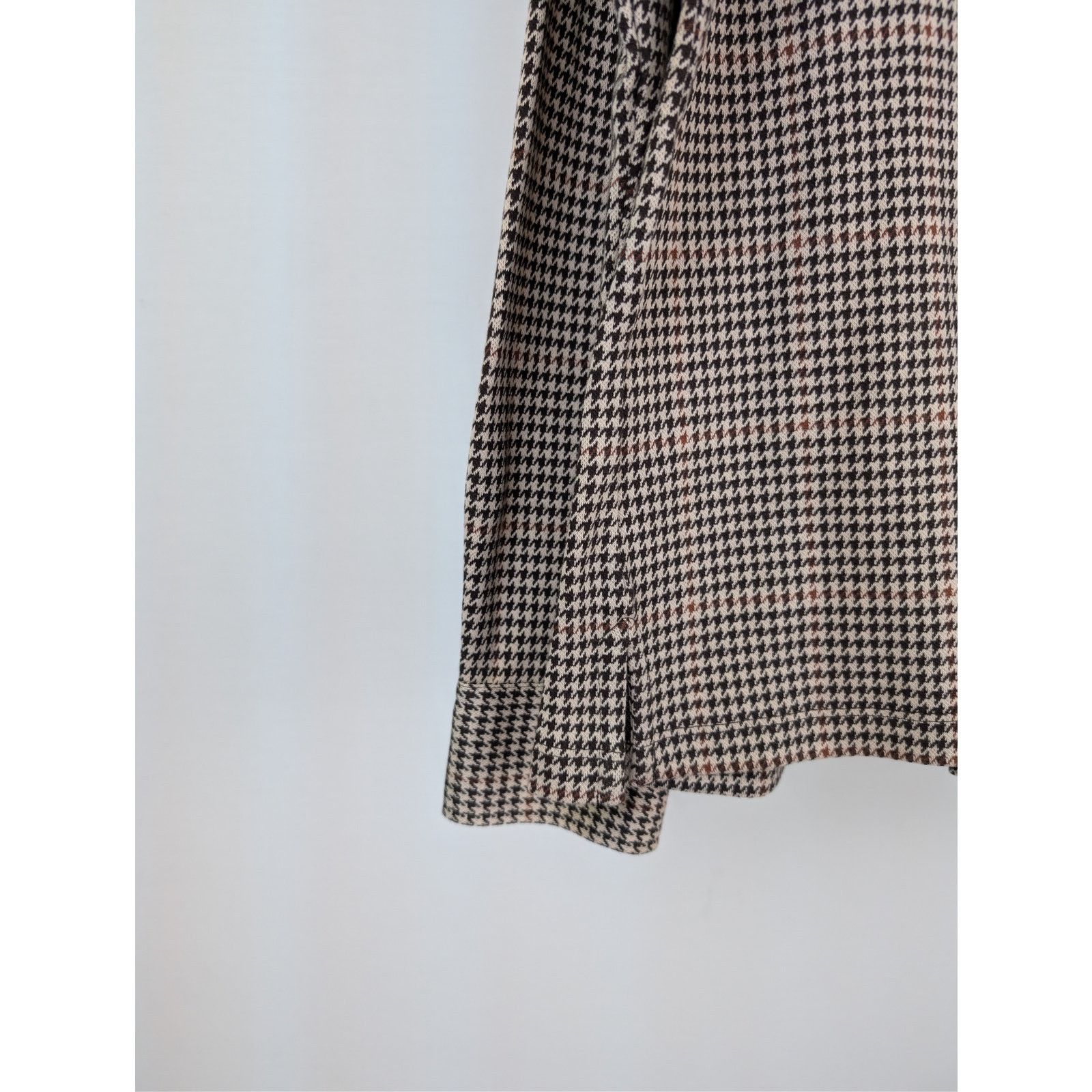 Todd Snyder o1rshd1 CC20 Houndstooth Double Knit Polo Shirt Saddle Brown Size US S / EU 44-46 / 1 - 6 Thumbnail