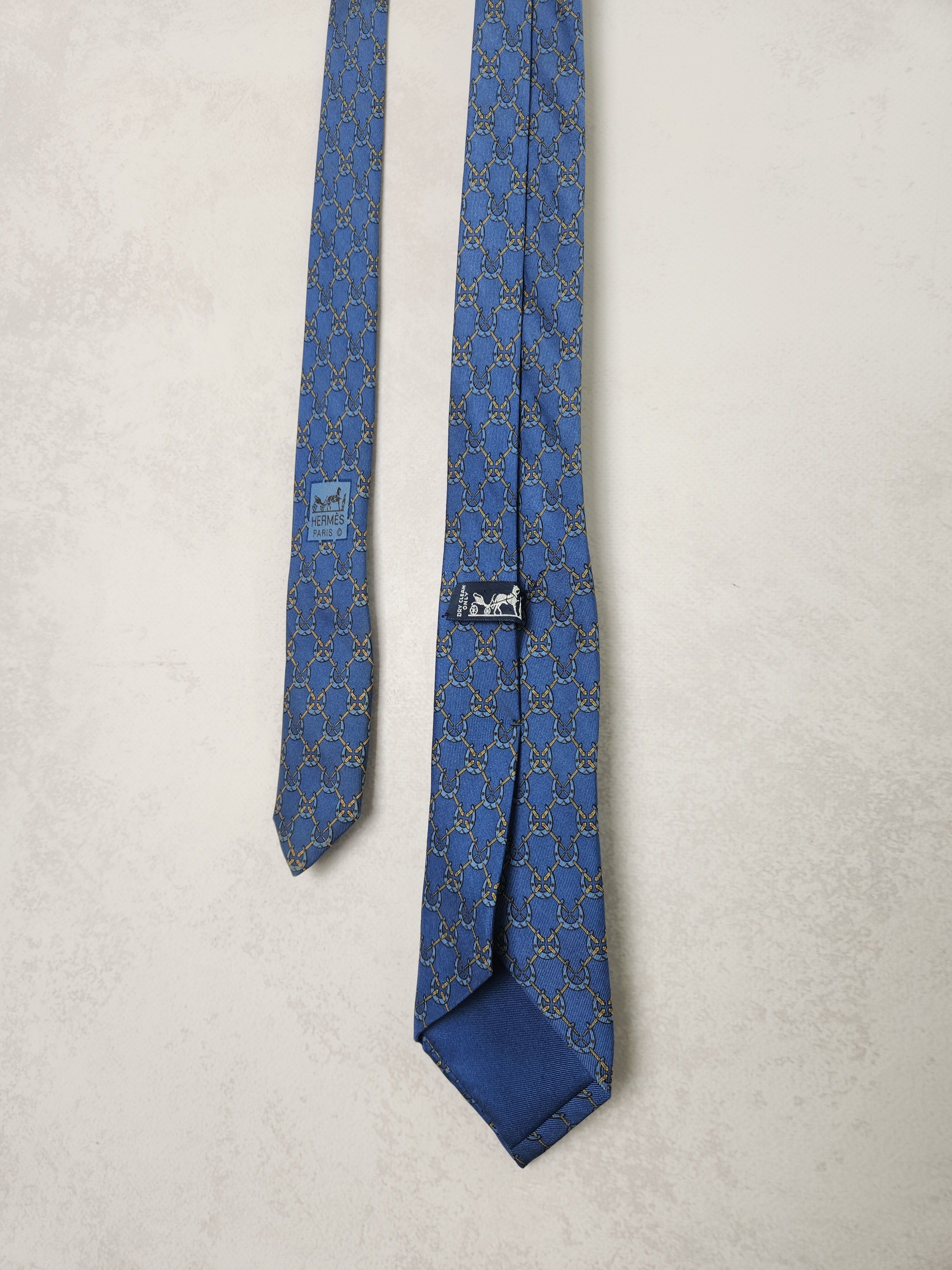 Hermes Hermes paris blue silk tie 935 IA Size ONE SIZE - 1 Thumbnail