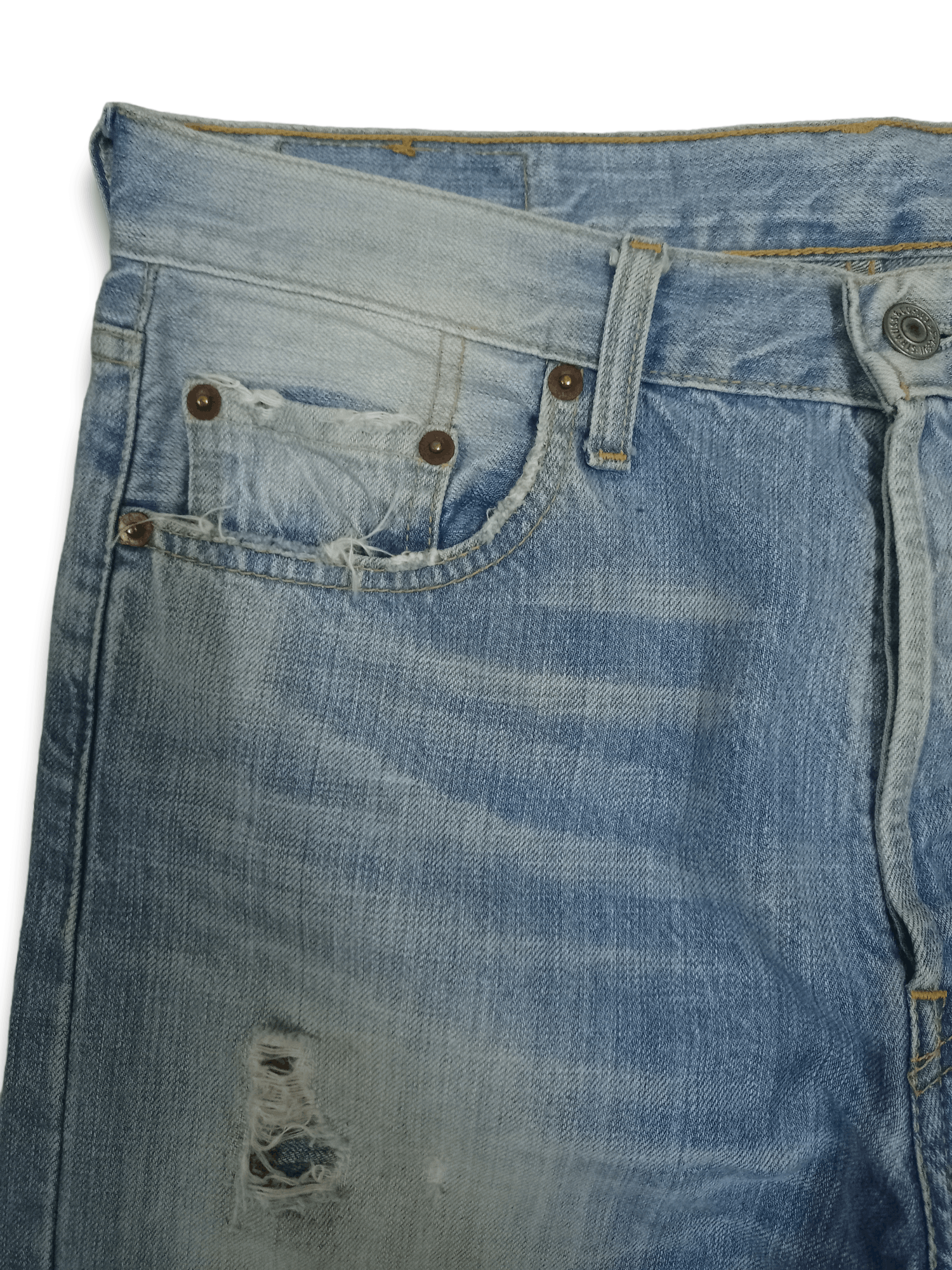 Levi's × Levi's Vintage Clothing Vintage 90s Levis 501 Blue Wash Baggy Style Distressed Jeans Size US 32 / EU 48 - 6 Thumbnail