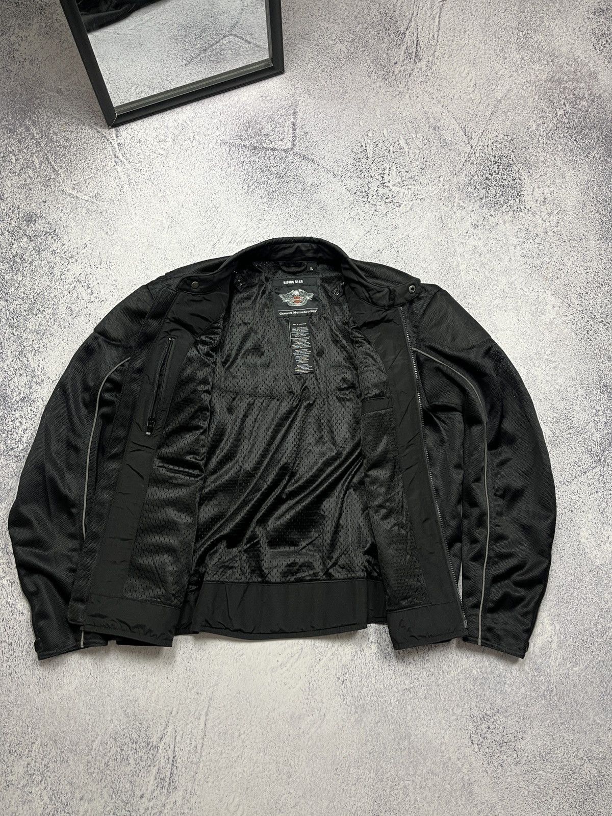 Harley Davidson Flames Harley Davidson Biker Motorcycle Jacket Big Logo Rare Size US L / EU 52-54 / 3 - 8 Thumbnail