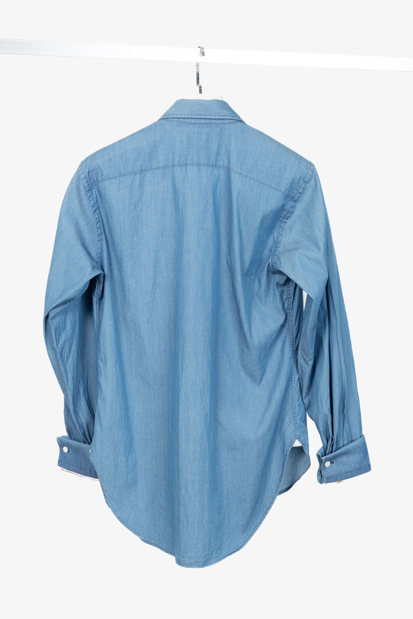 Burberry Burberry Blue Bib Front Cotton Chambray Shirt Size S / US 4 / IT 40 - 2 Thumbnail