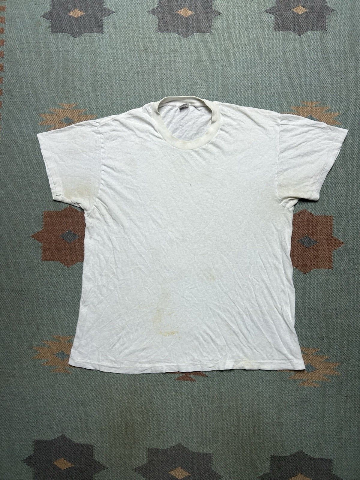 Vintage Vtg 80s blank white t shirt Jockey soft cotton thin USA L Size US L / EU 52-54 / 3 - 1 Thumbnail