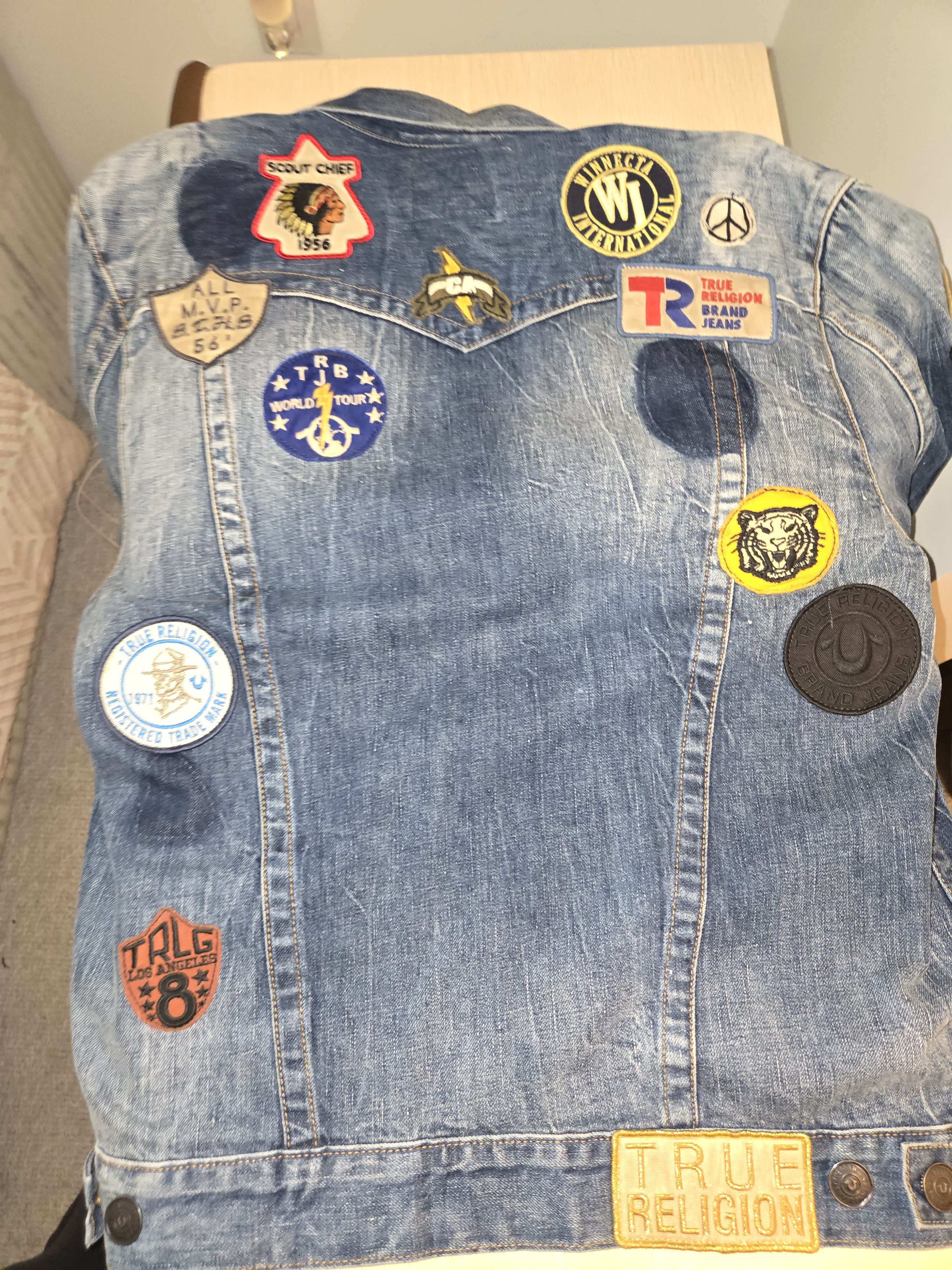 True Religion ONE OF A KIND! MENS TRUE RELIGION PATCHWORK DENIM JACKET Size US L / EU 52-54 / 3 - 4 Thumbnail