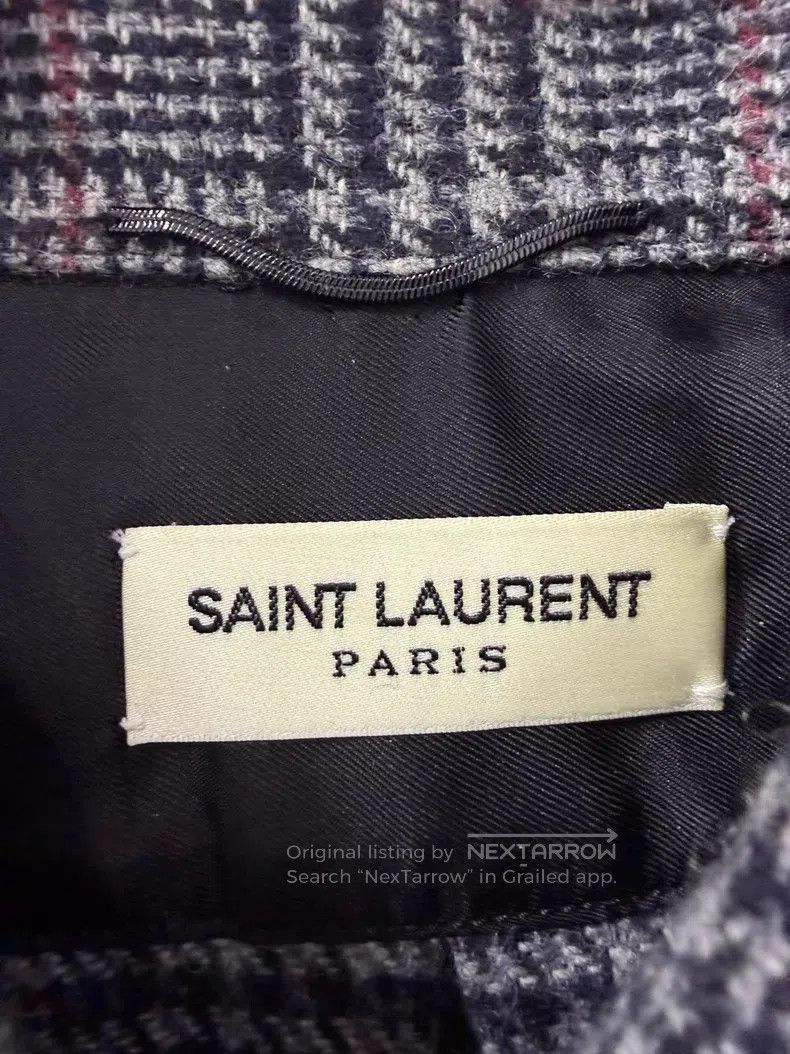 Saint Laurent Paris Saint Laurent Paris Black and Grey Plaid Wool Shirt Size US S / EU 44-46 / 1 - 5 Thumbnail