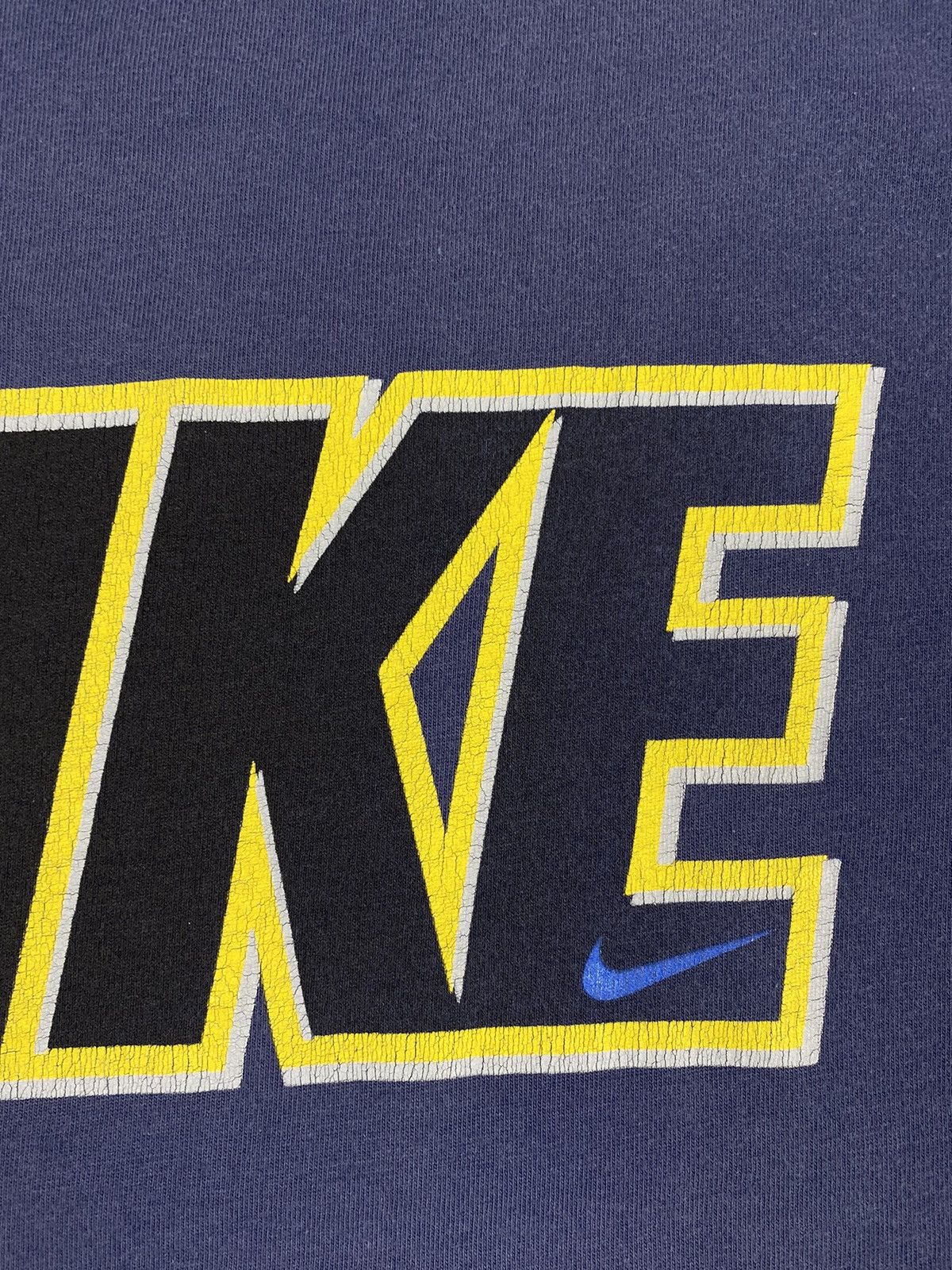 Nike × Vintage 1990’s Vintage Distressed Nike Big Logo T-Shirt Size US L / EU 52-54 / 3 - 7 Thumbnail