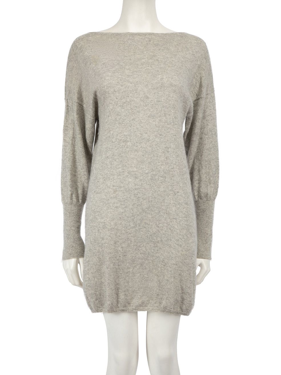image of Allude Grey Wool Knitted Sweater Dress, Women's (Size Small)