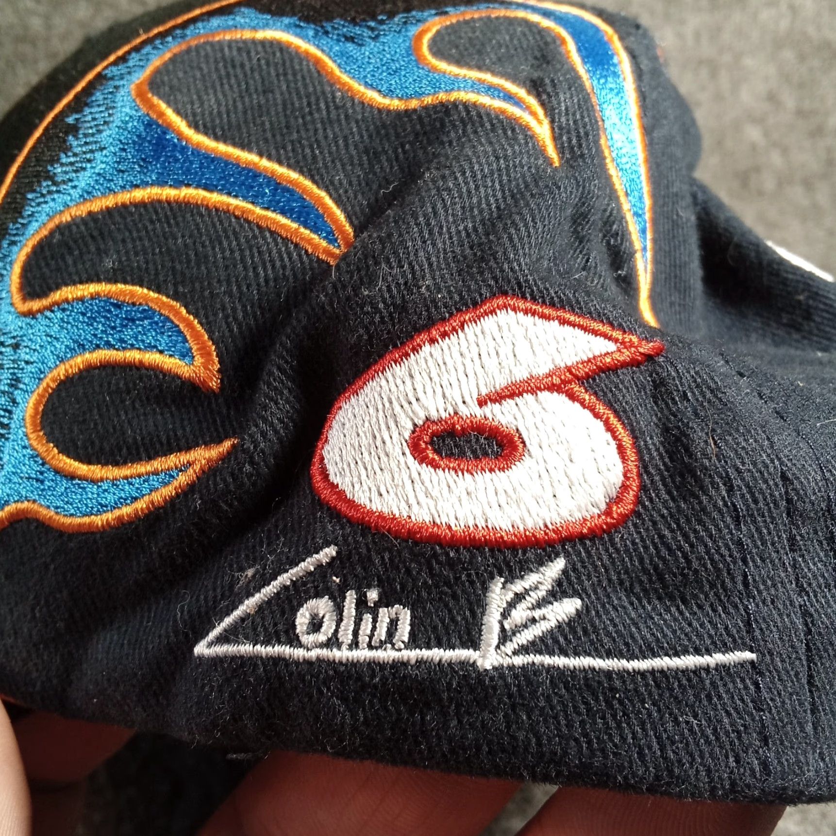Vintage Conway Freight Hat Cap Adjustable Str ap Back Men Colin Braun 6 Black Blue Flames Baseball Cap Men Adjustable StrapBack Size ONE SIZE - 4 Thumbnail