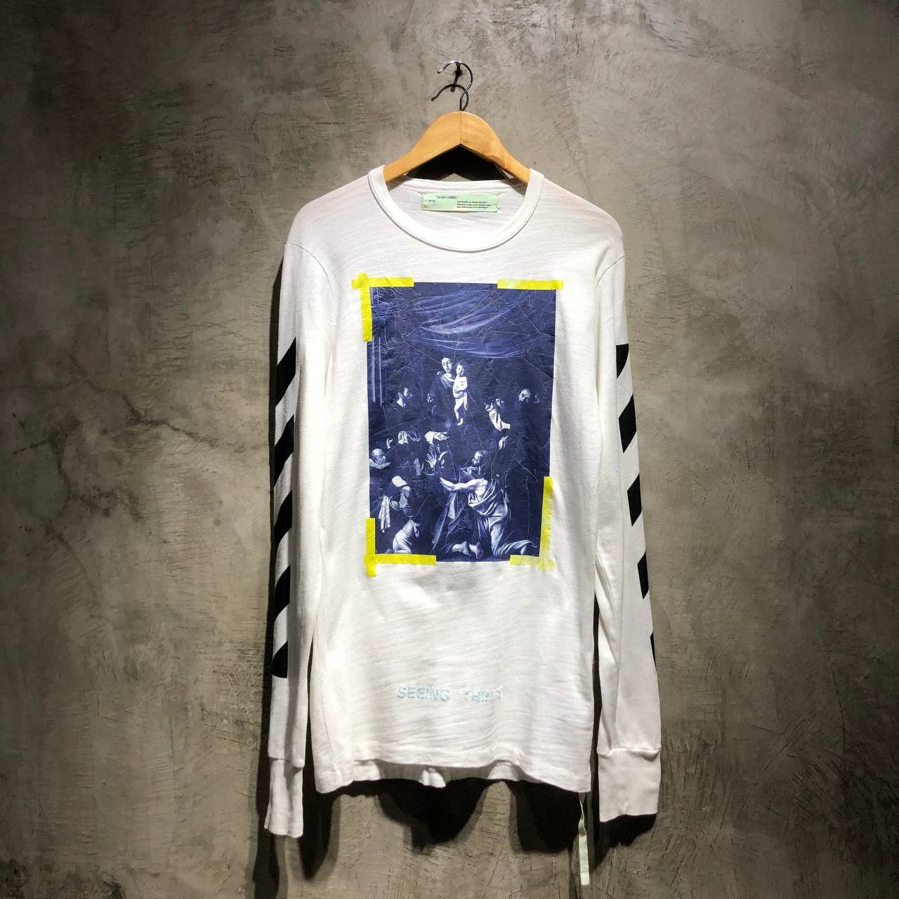 image of Off White Off-White Caravaggio Diagonal Long Sleeves Shirt, Men's (Size Small)