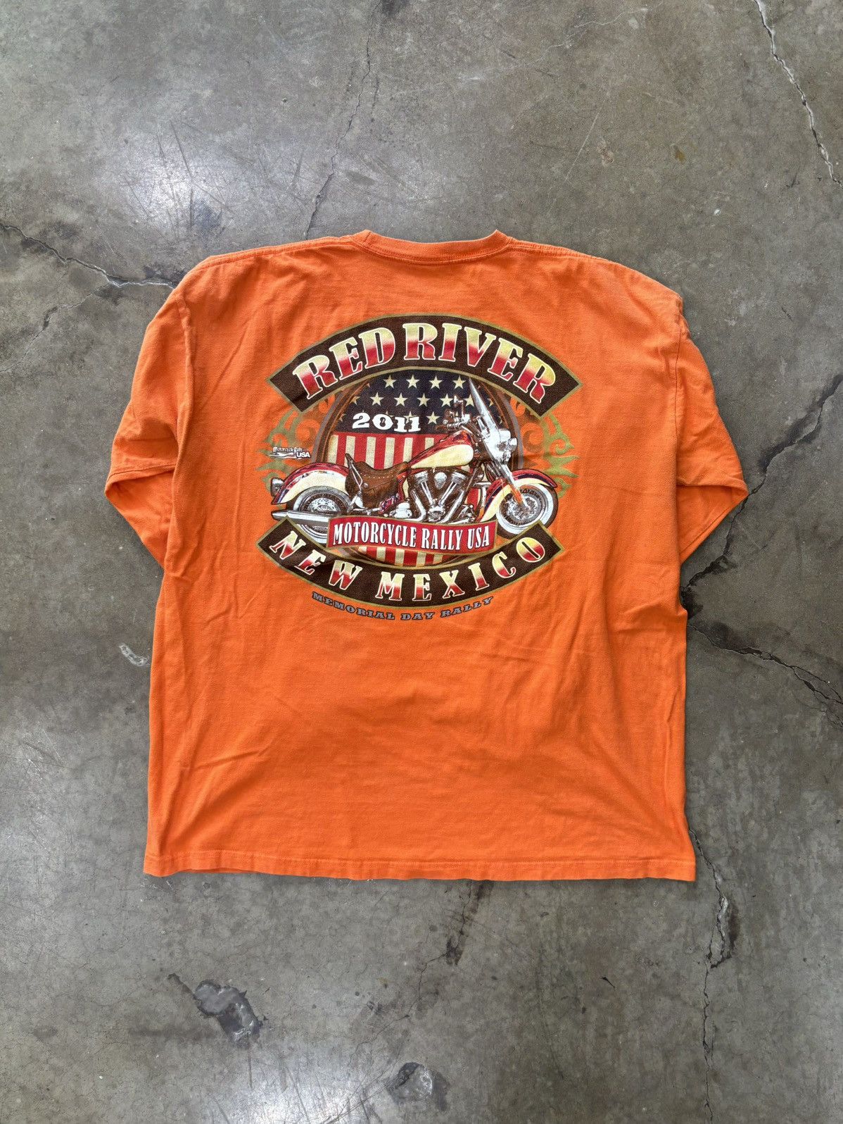 Vintage Red River Motorcycle Rally 2011 Flame Long Sleeve 3XL Size US XXL / EU 58 / 5 - 5 Thumbnail