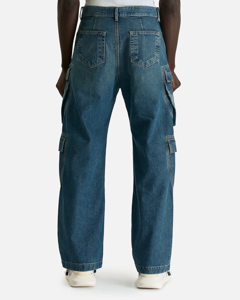 Rick Owens Drkshdw o1s1v1r1oon0825 Double Cargo Jeans in Blue/Washed Indigo Size US 34 / EU 50 - 4 Thumbnail
