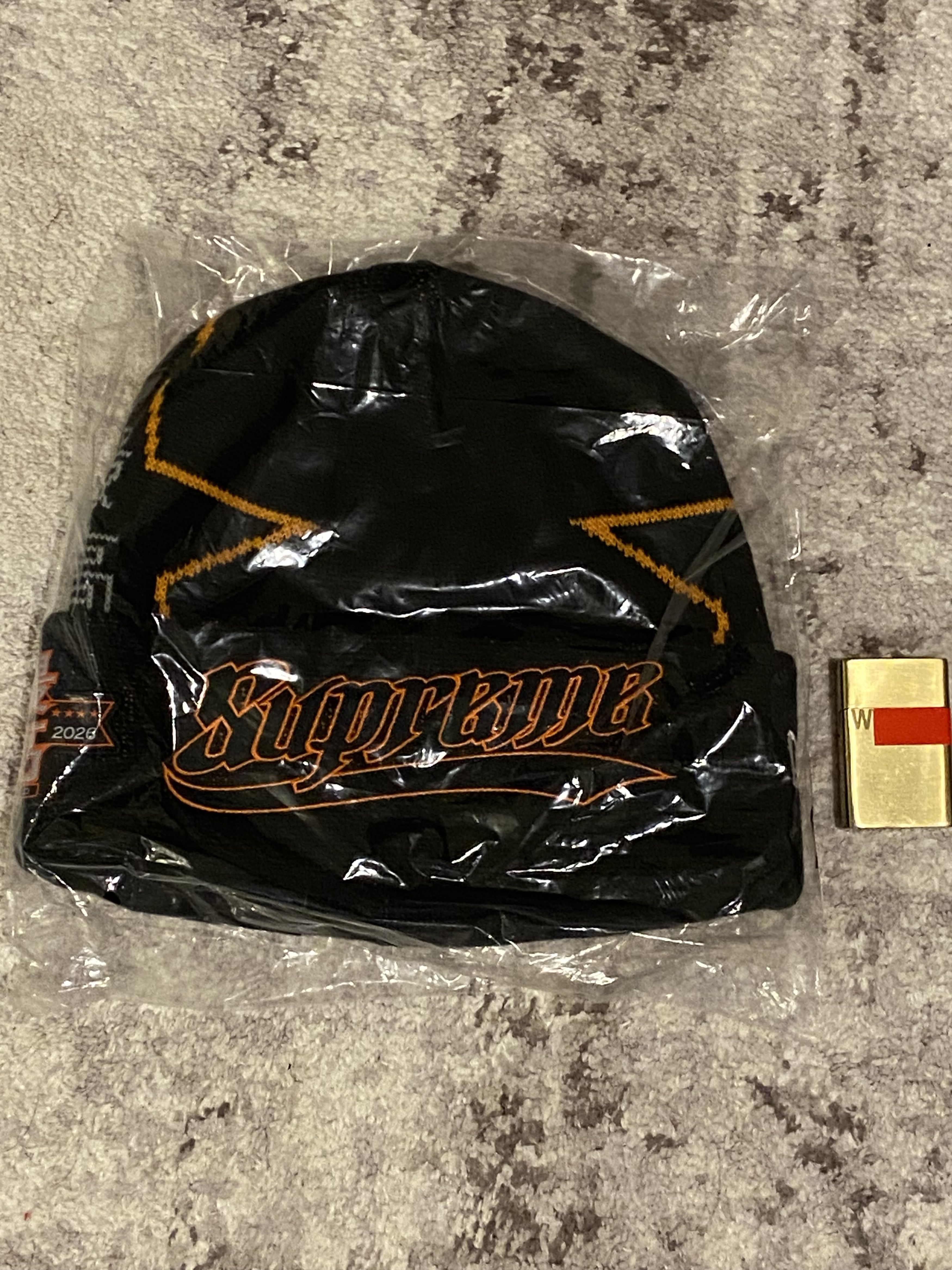 New Era × Supreme New Era Supreme Snake Script Beanie | Grailed