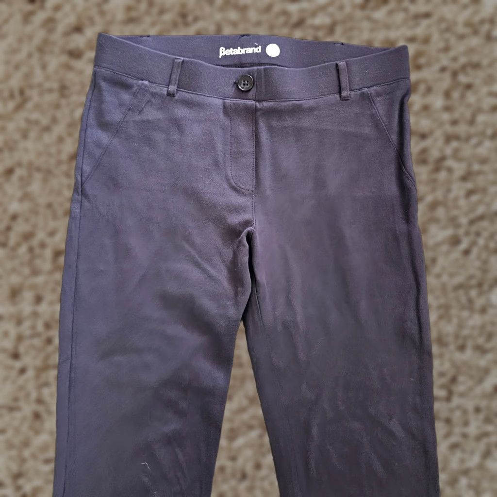 Vintage Betabrand Pants Womens Medium Petite Navy Blue Mid Rise Elastic Waist Pull On Pants Size 30" / US 8 / IT 44 - 1 Thumbnail