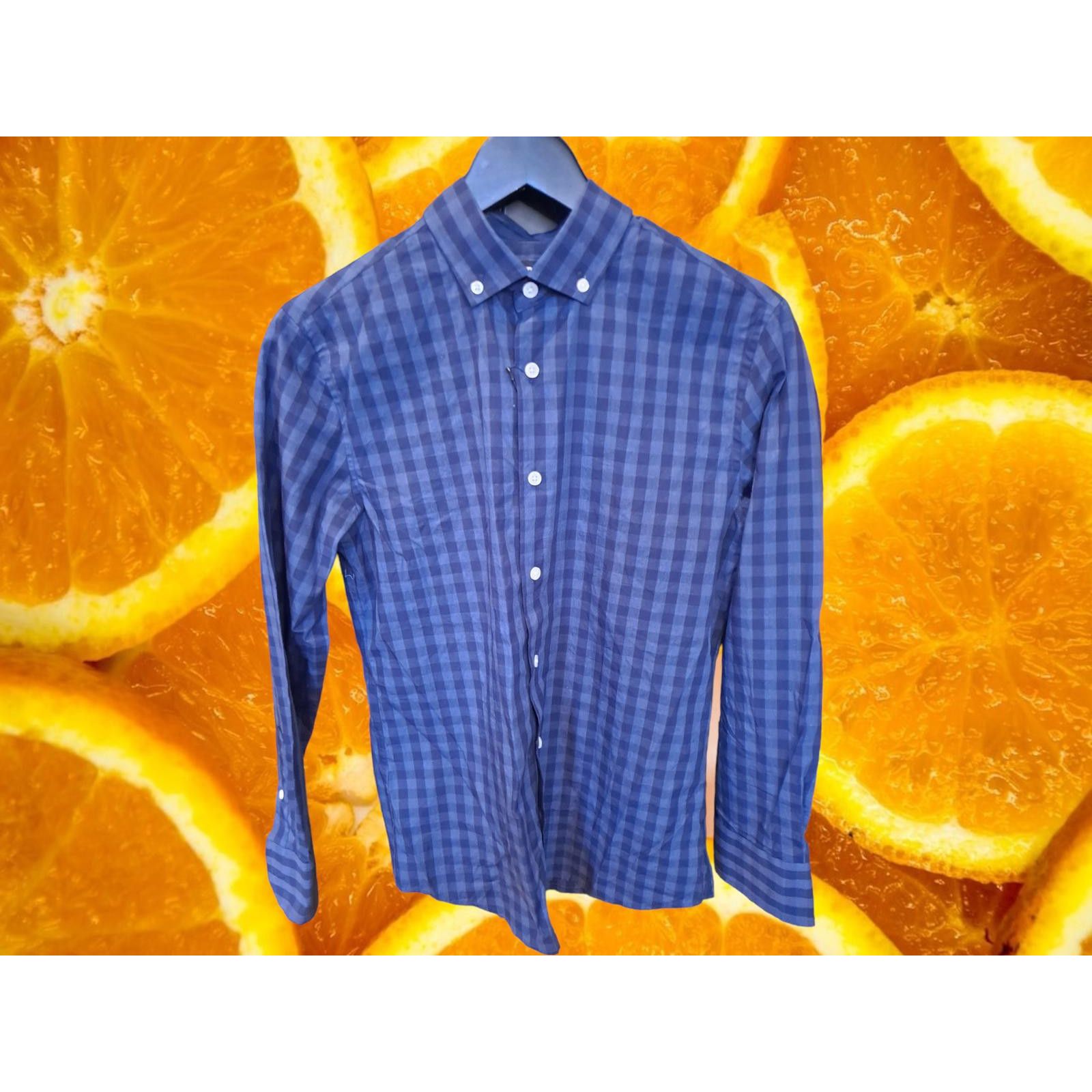 Other Under 5'10" (U-510) Light Weight 2 Tone Blue Check Button Dw Size US XS / EU 42 / 0 - 1 Thumbnail